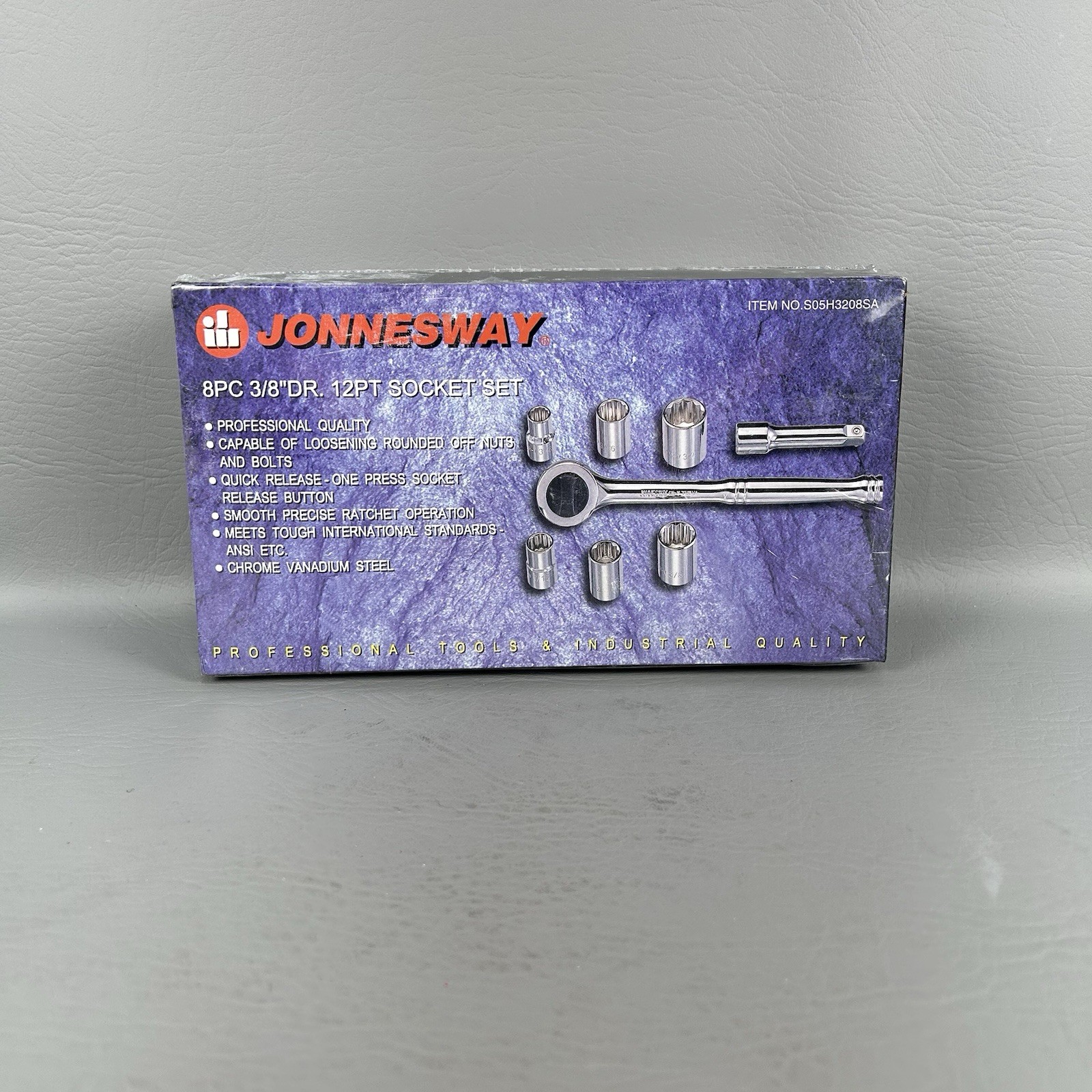 JONNESWAY Ratchet 12pt Socket Set 8 pc 3/8 Drive S05H3208SA NIB Imperial