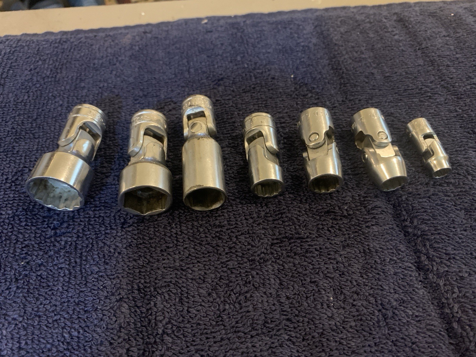 Mixed Snap-on 3/8”& 1/4” drive swivel socket set-see Desc For Sizes/details