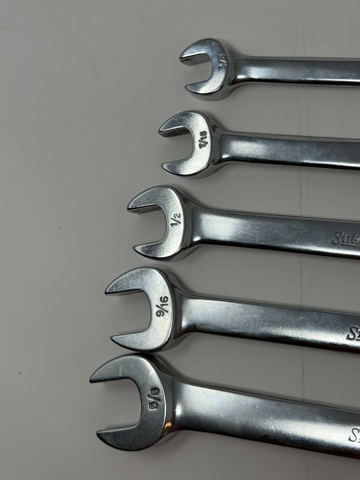 VTG Set of 5 Snap-On Flare Nut/Open End Wrenches RXS 3/8″ – 5/8″ SAE Made in USA