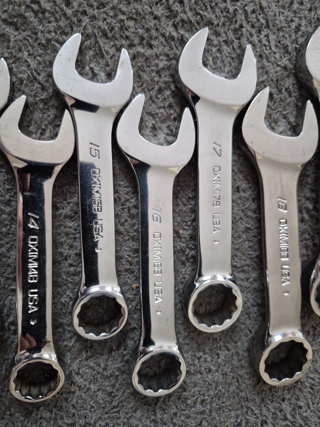 Snap-On OXIM710B 10 pc 12 Pt Metric Midget Combination Wrench Set 10mm-19mm