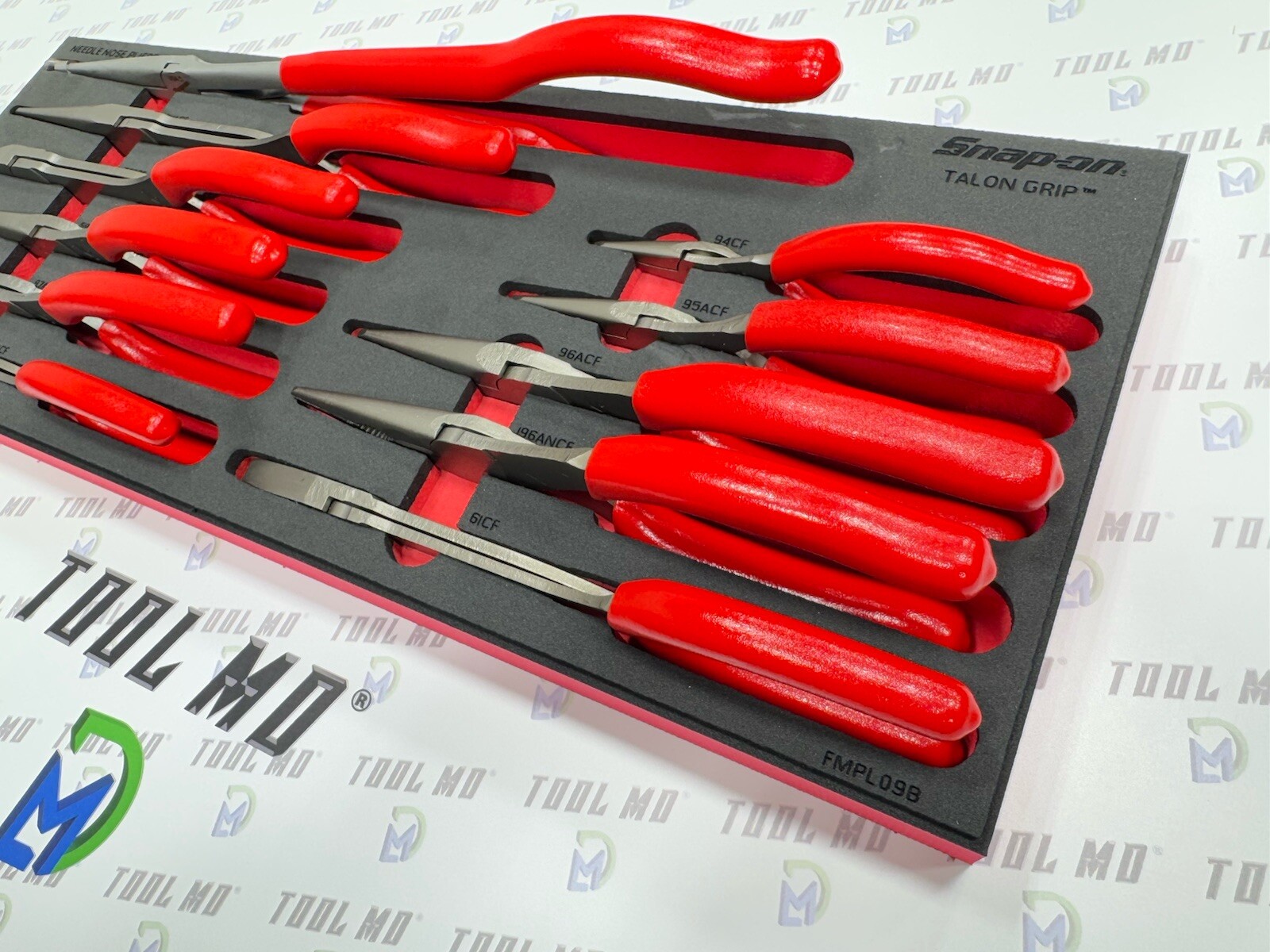 Snap-on Tools USA NEW RED 11-Piece Needle Nose Pliers Foam Set PLNN11000FR