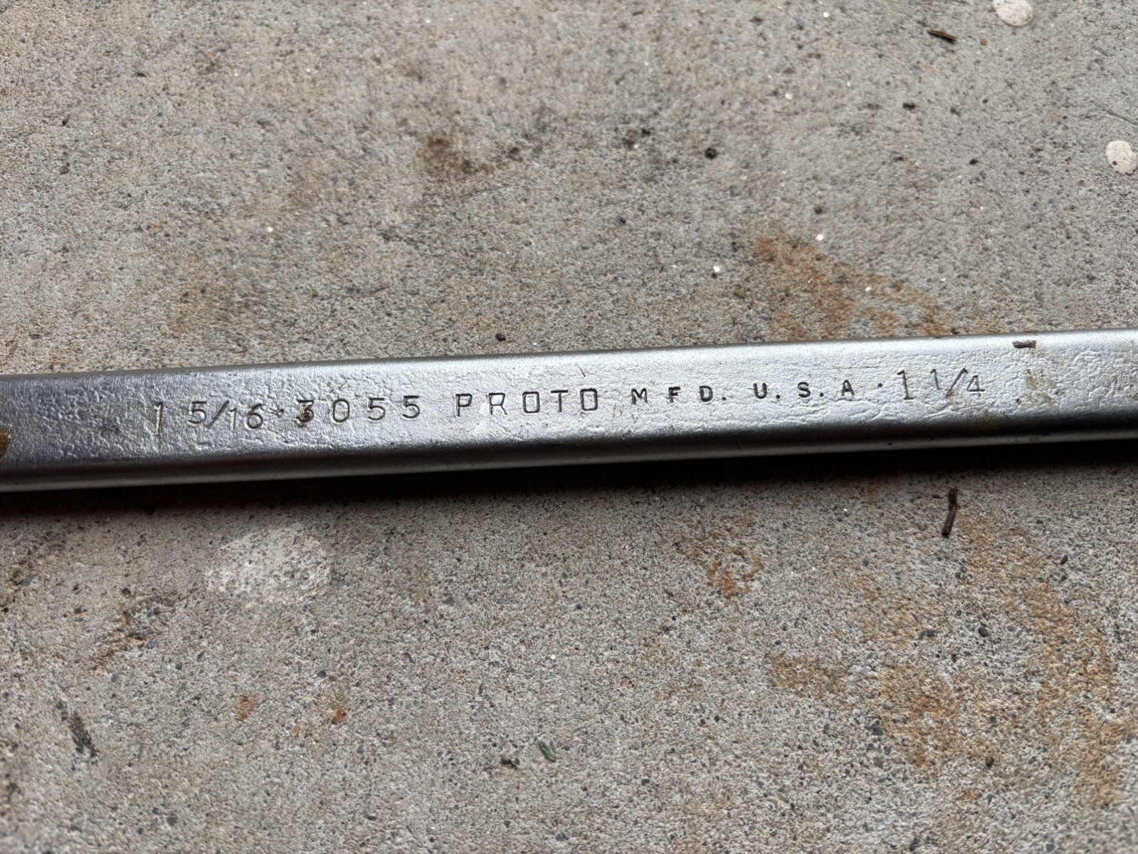 Vintage PROTO 3055 Double Open End Wrench 1 1/4″ & 1 5/16″ Made in USA
