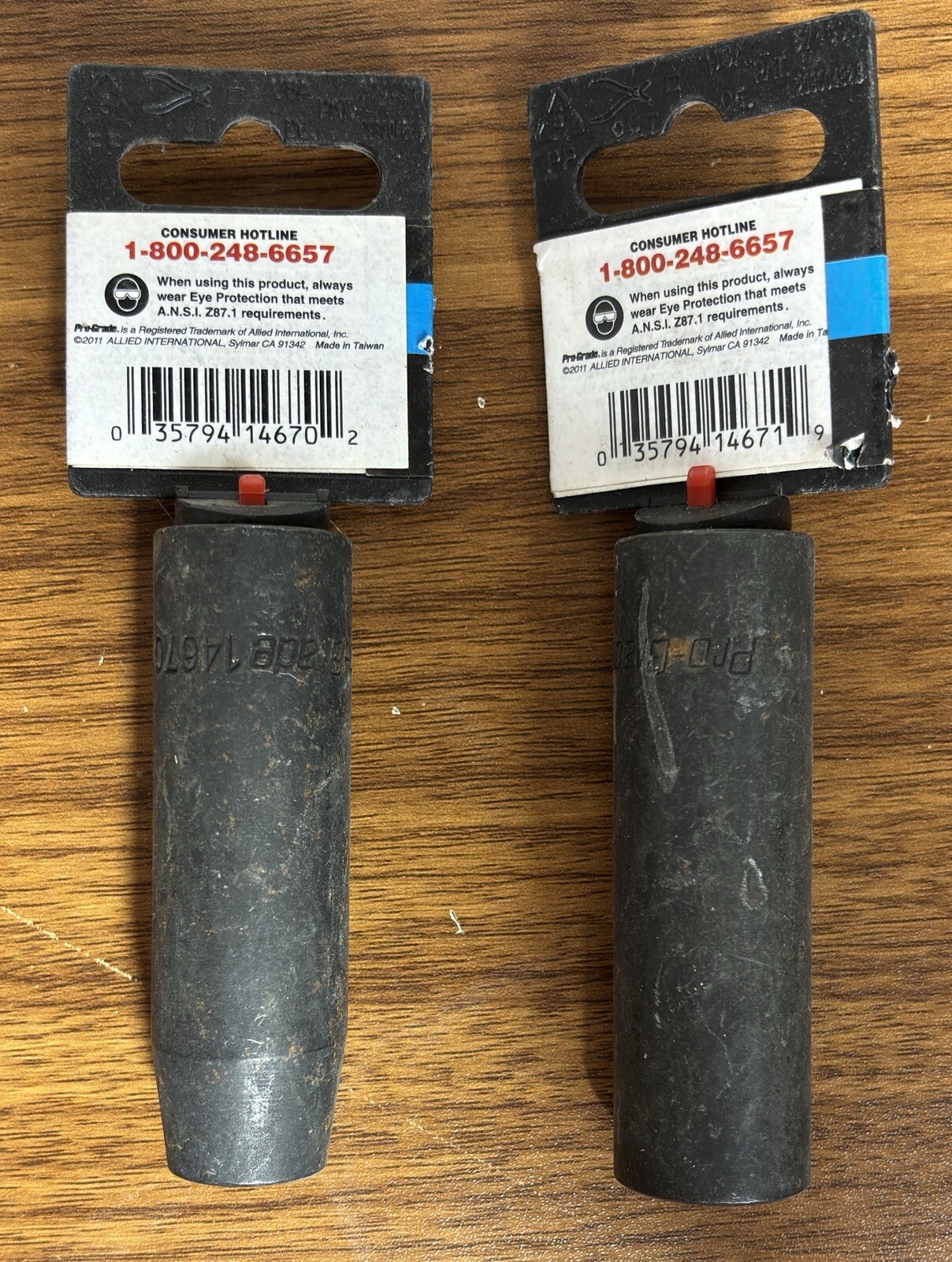 3 PRO-GRADE 1/2 Drive 6 Pt. Impact Sockets: 13mm Deep, 14mm Deep & 17mm