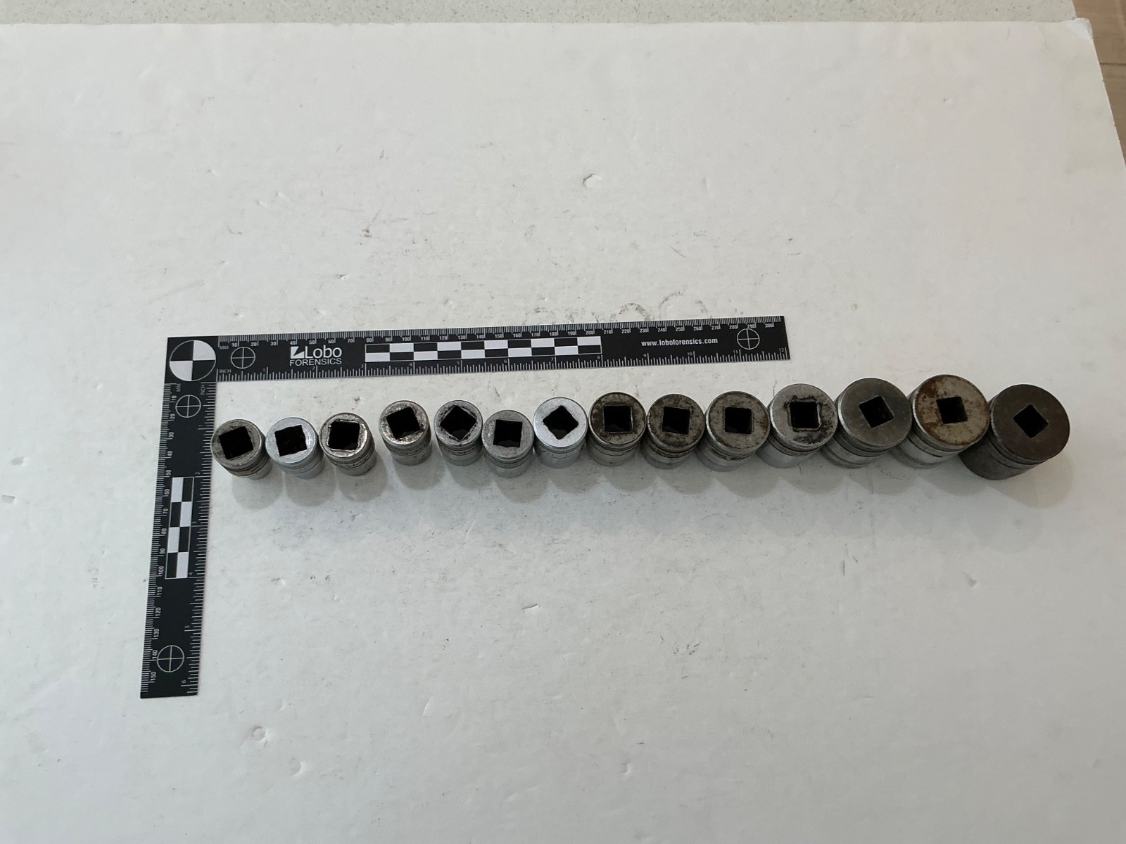 Vtg S-K 14 pc 1/2″ drive knurled/tapered socket set 12 pt SAE 7/16″-1 1/8” USA