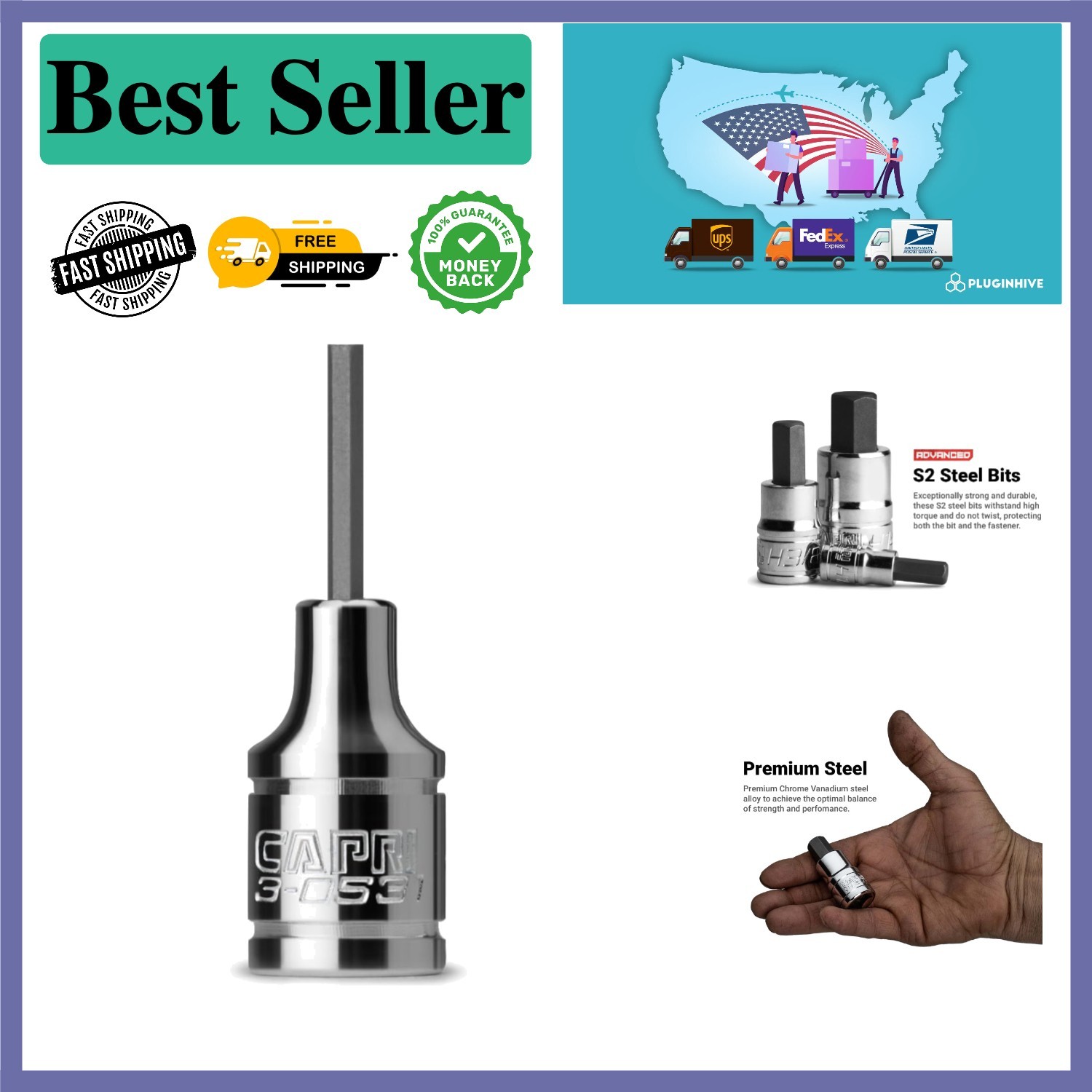 Single 2 mm Hex Bit Socket, 1/4-Inch Drive – Chrome Vanadium Steel Quality