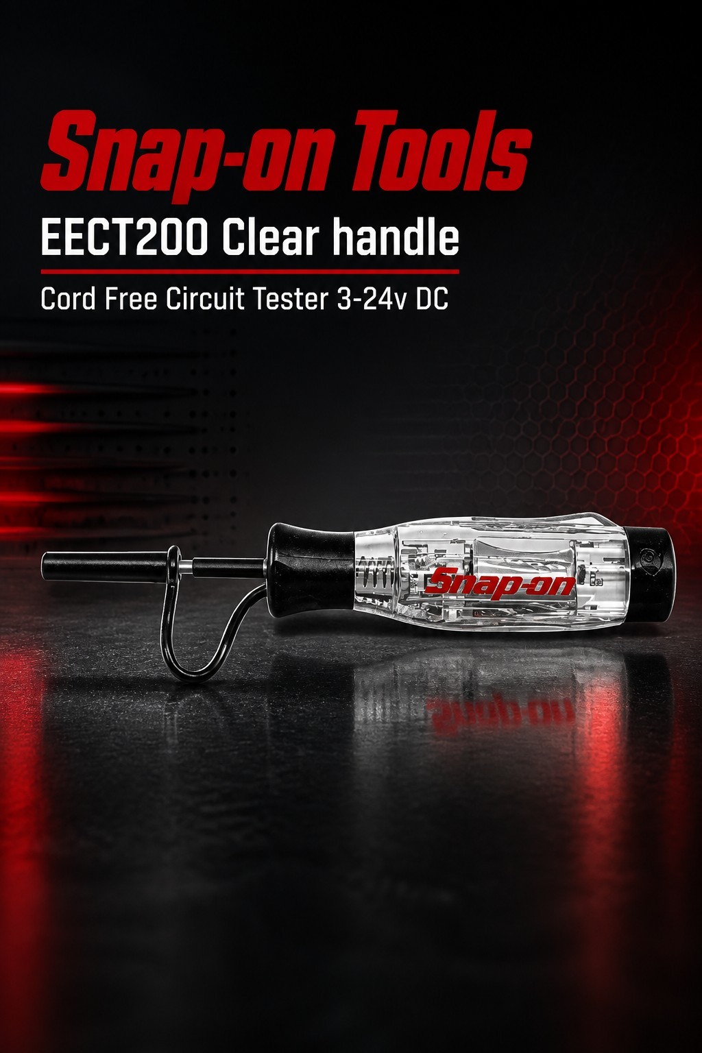 Snap On Cord Free Circuit Tester 3-24v DC NEW, CLEAR handle EECT200 !!!!!!!!