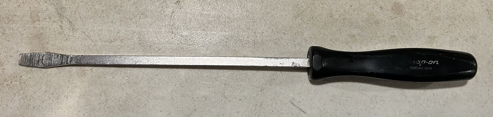 Snap-on Tools SDD412 18-3/8″ Flathead Screwdriver Black Handle USA
