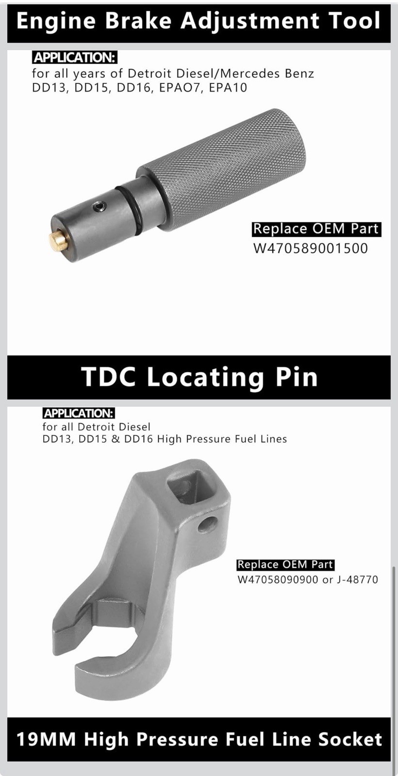 Engine Camshaft Timing Tool Kit Compatible with Detroit Diesel DD13 DD15 DD16
