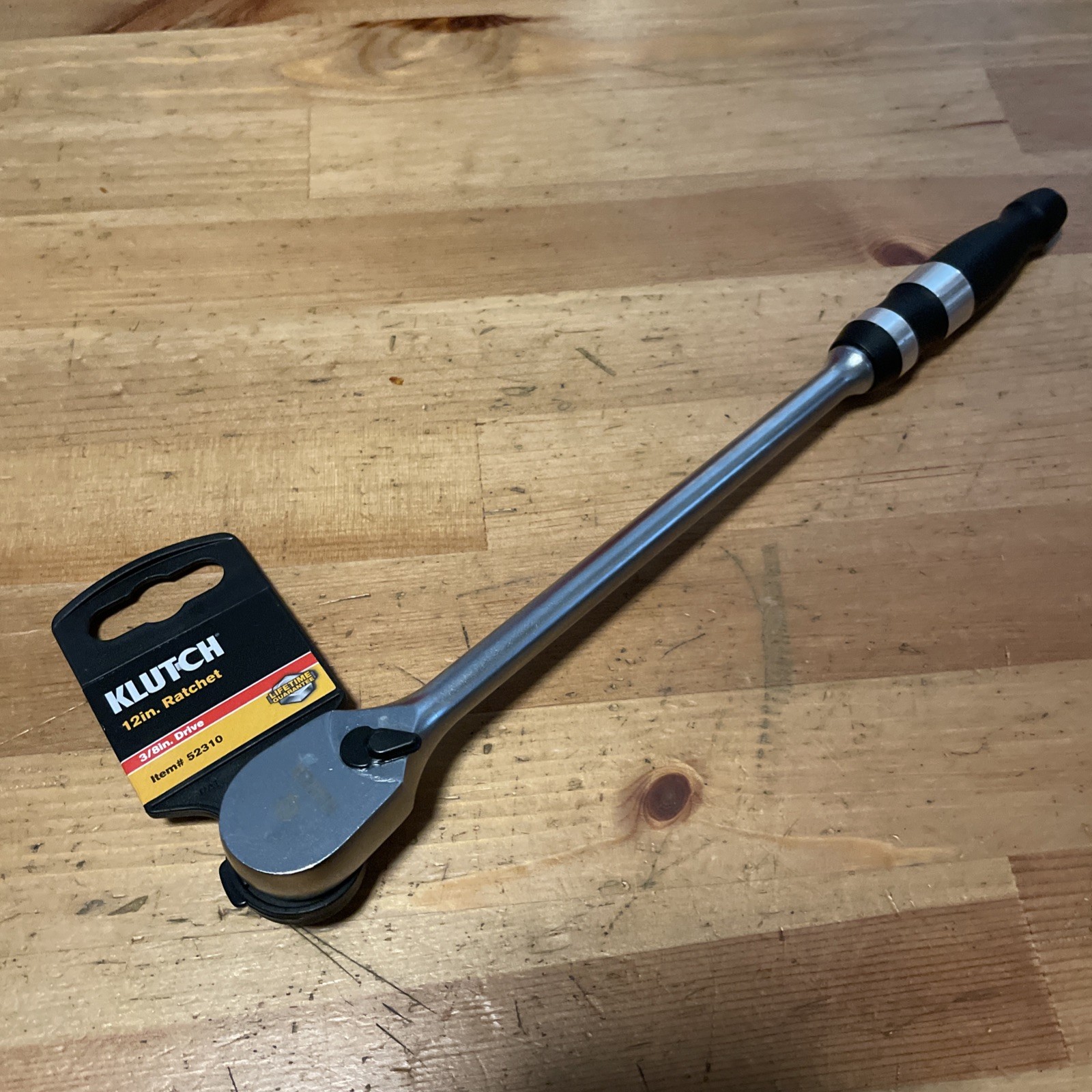 Klutch 12” Ratchet 3/8” Drive Aluminum Handle 90 Tooth 52310