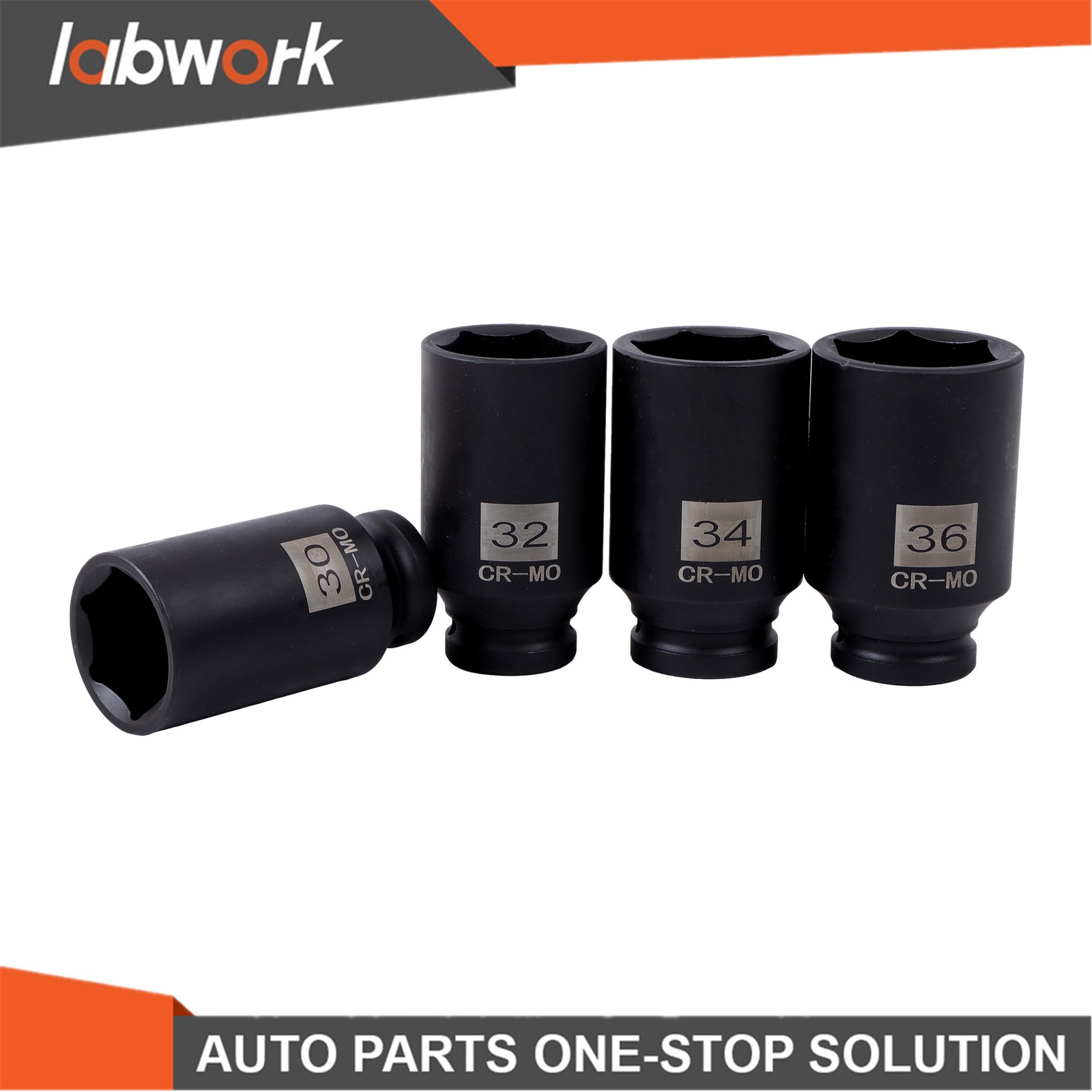 12 Point 30 32 34 36mm 1/2″ Drive Deep Spindle Axle Nut Impact Socket Set