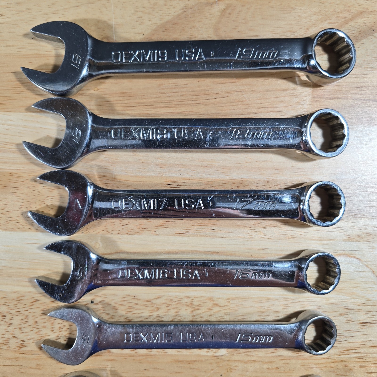 Snap On 10 pc 12 Point Metric Short Combination Wrench Set 10mm – 19mm