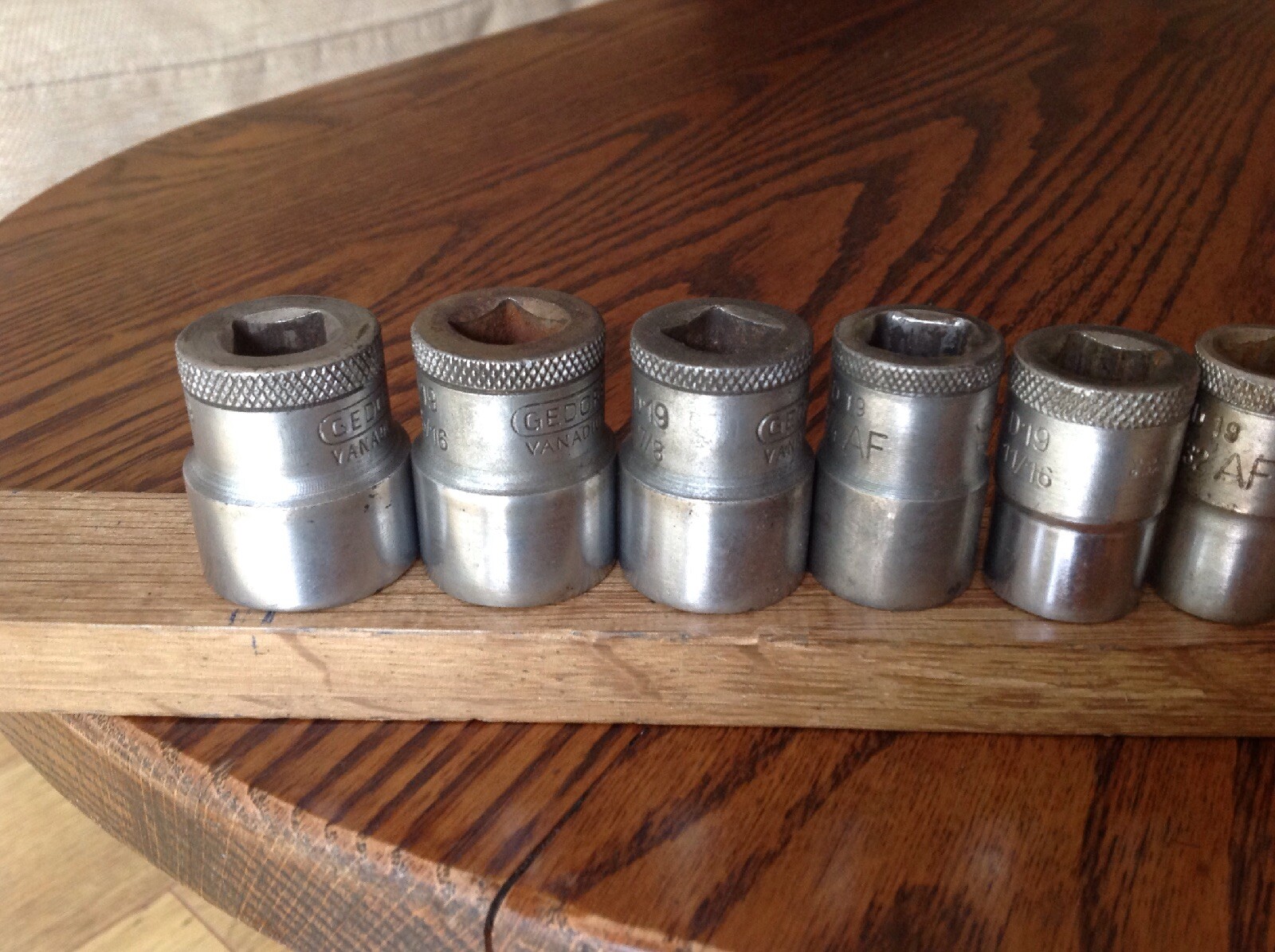 9 Gedore Sockets 1″ To 7/16″ AF With 1/2″ Drive.
