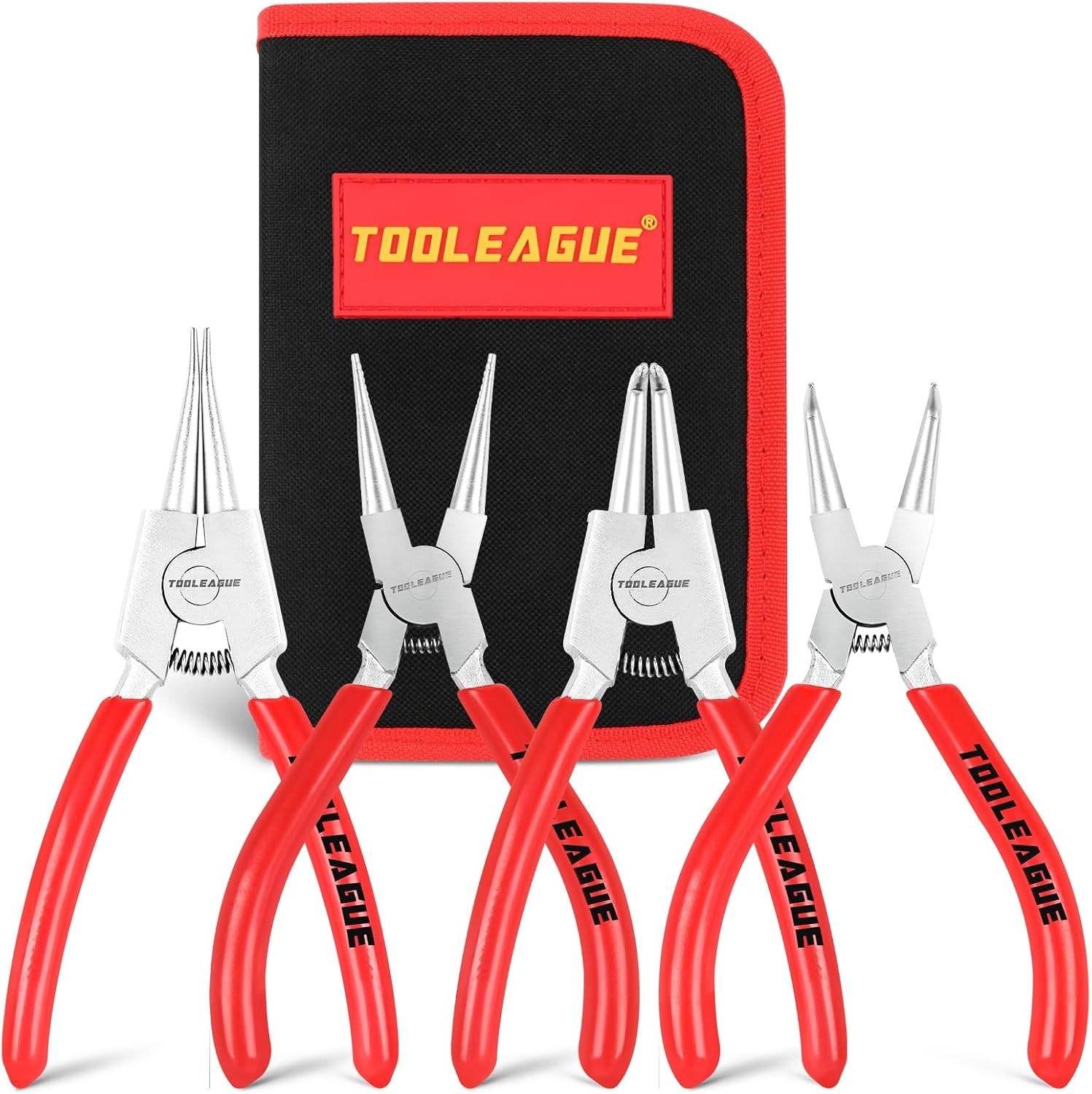 4 pcs Mini Snap Ring Pliers Set – 5″ Heavy Duty Circlip Internal/External