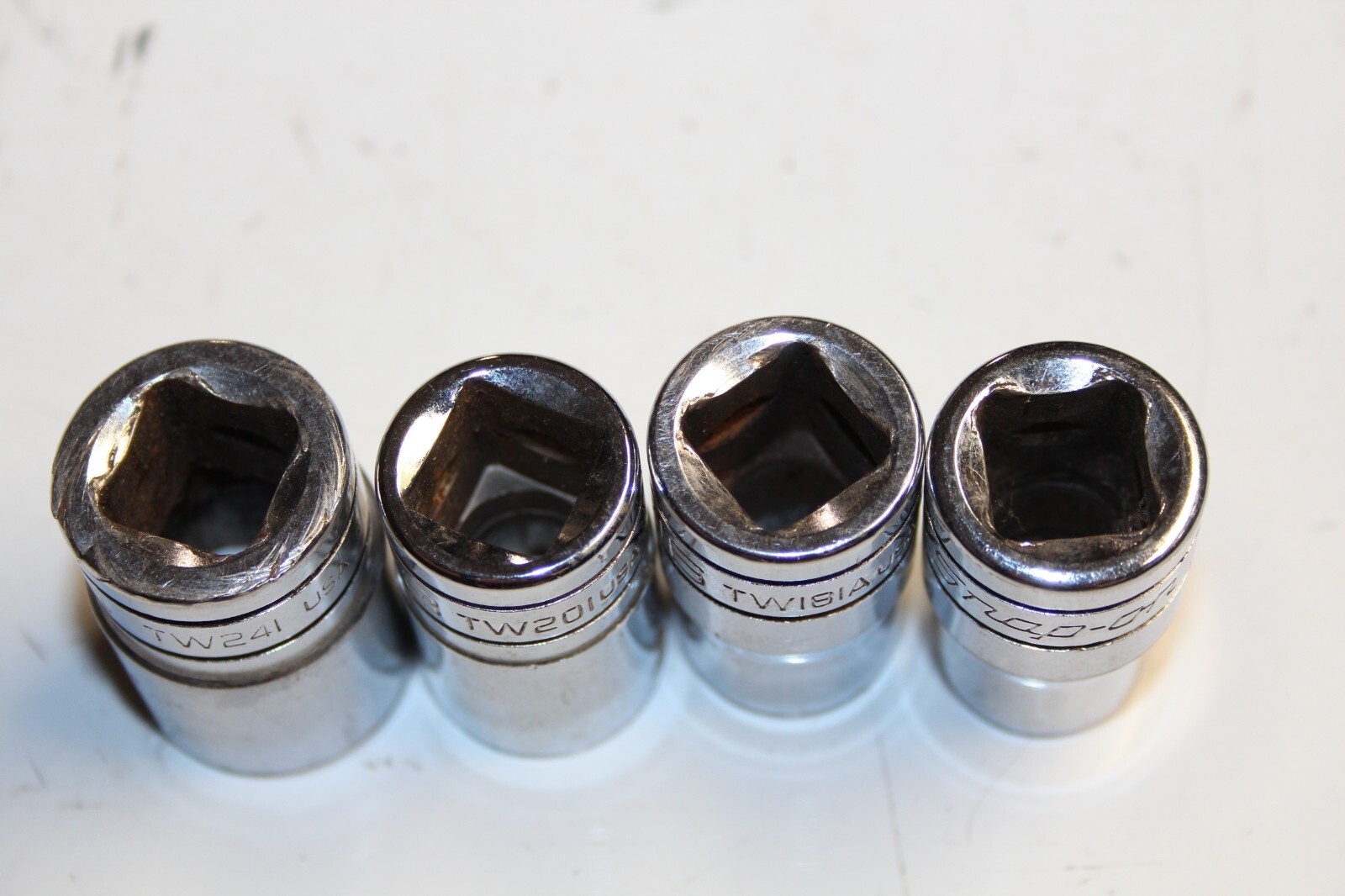 SNAP-ON TOOLS 1/2″ Drive 6-Point SAE Shallow Socket LOT 3/4″ 5/8″ 9/16″ 1/2″ 4pc