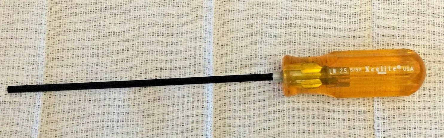 XCELITE LN-25 ALLEN/HEX SCREWDRIVER 9”L 5/32in AMBER COLOR USED USA GOVT SURPLUS