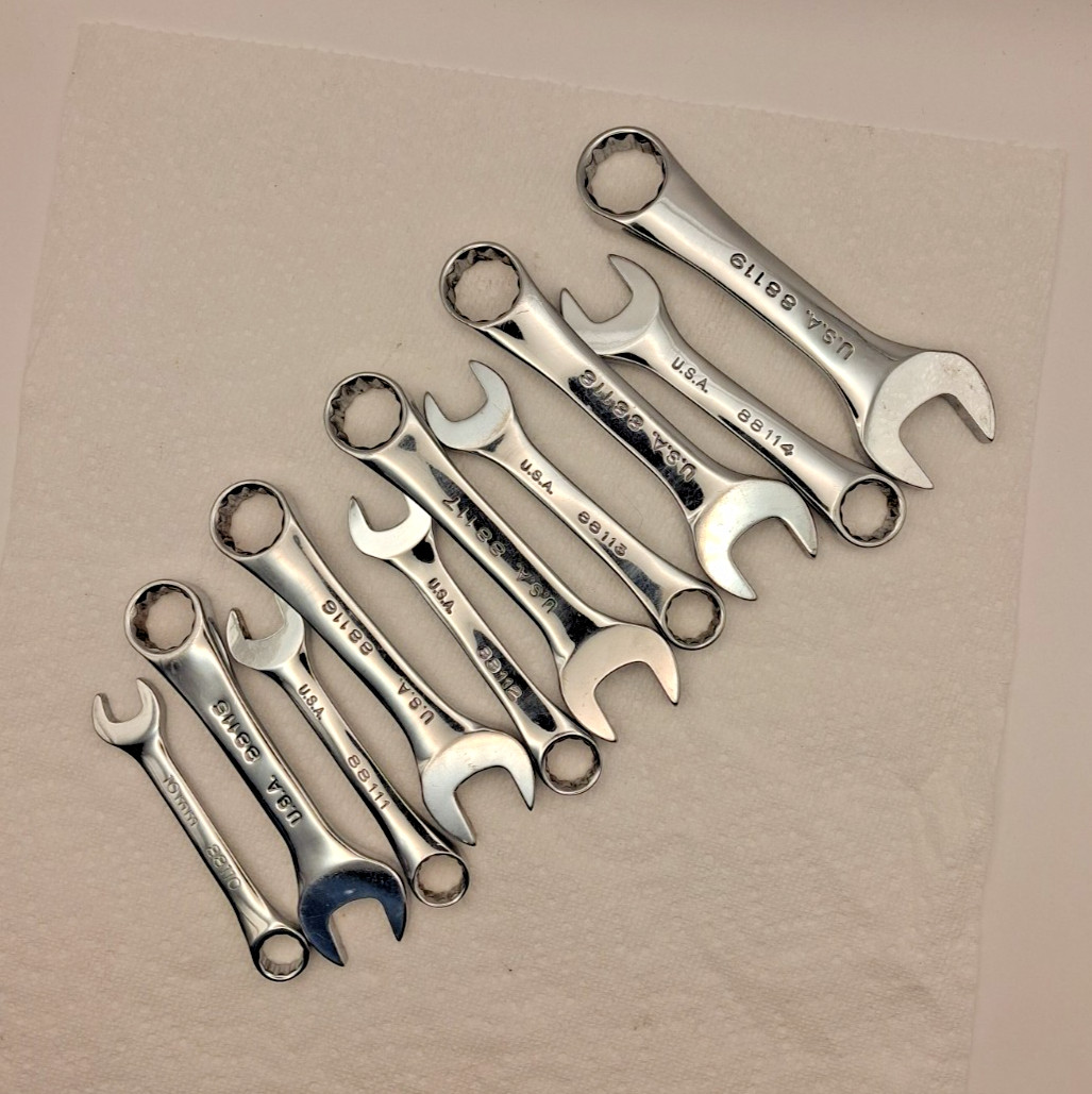 SK Tools 10-19mm Wrench Set Metric Combo Lot Short Stubby 12PT Offset