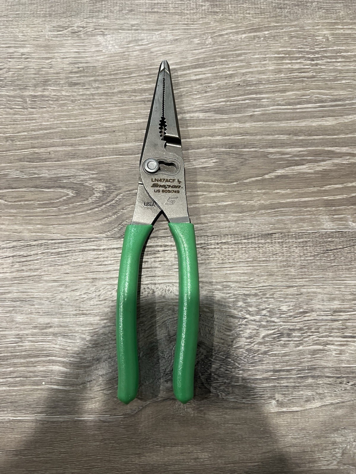 NEW Snap-on™ LN47ACF LN47ACFG Green 9 3/4″ Talon Grip Long Nose SlipJoint Pliers