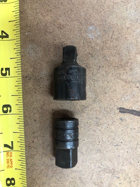 Snap-on 1/2 to 3/8 and 3/8 to 1/2 adapters