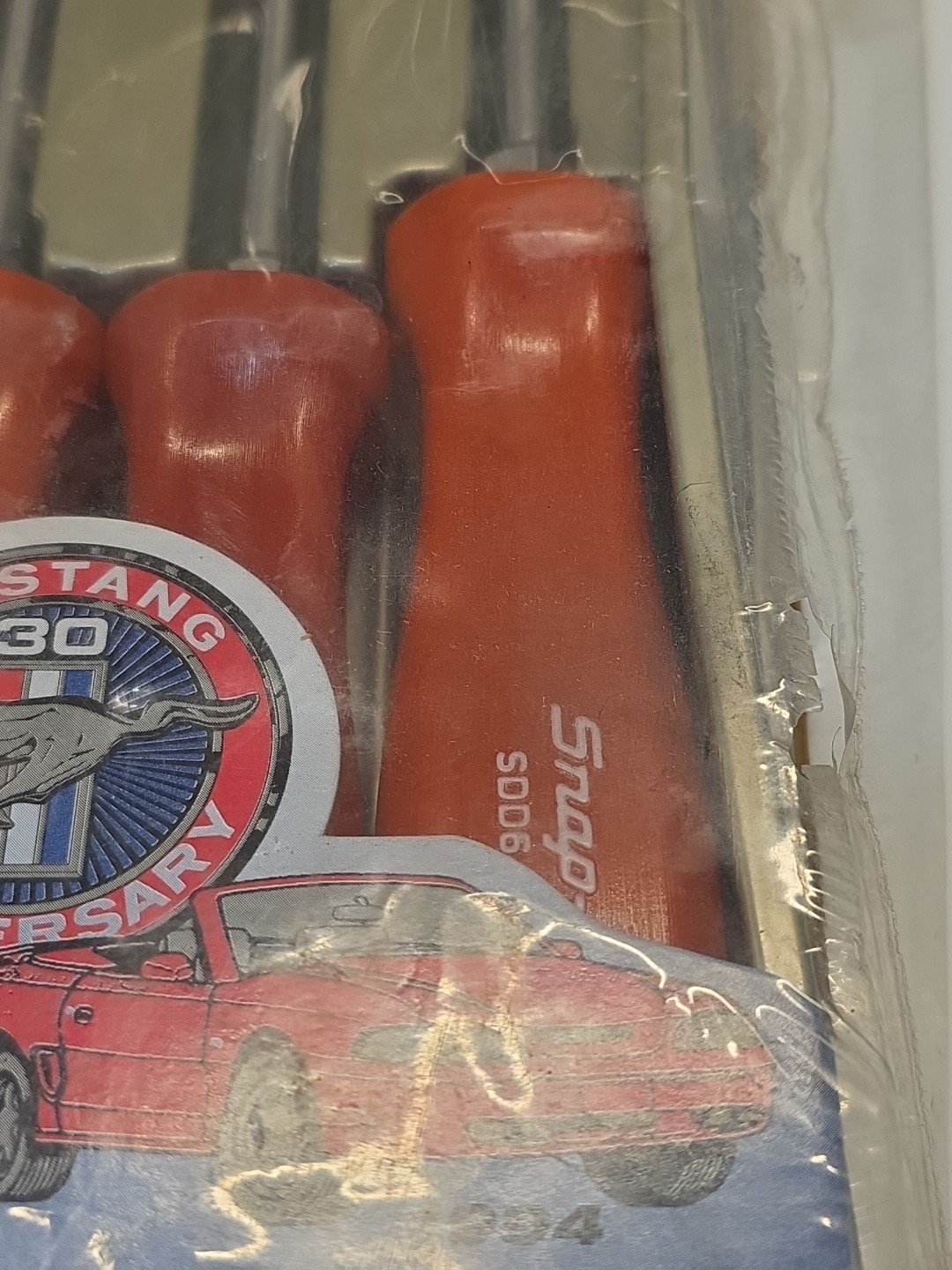 Snap On Mustang 30th Anniversary 4 piece Red Screwdriver Set and Belt Buckle