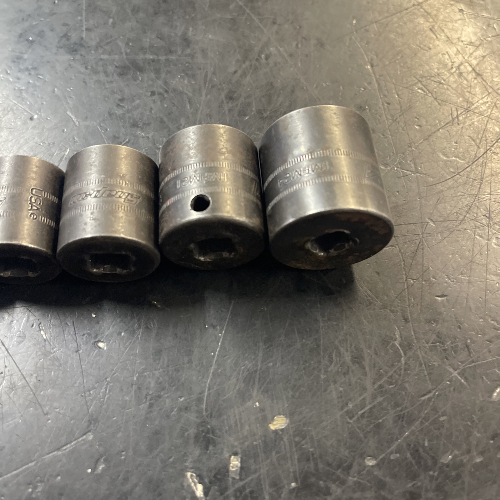 Snap-On 13 Pcs 3/8″ Dr 6pt Deep Impact Sockets 8-19mm + 24mm Missing 18 & 20