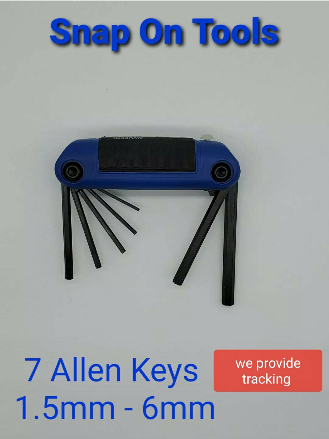 Snap On Tools Folding METRIC Hex Wrench Set Plastic Handle AWMEF7K -7 keys NEW!!