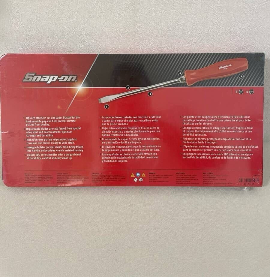 Snap On Screwdriver Set, Combination 7 Pcs. RED HARD HANDLES SDDX70AR