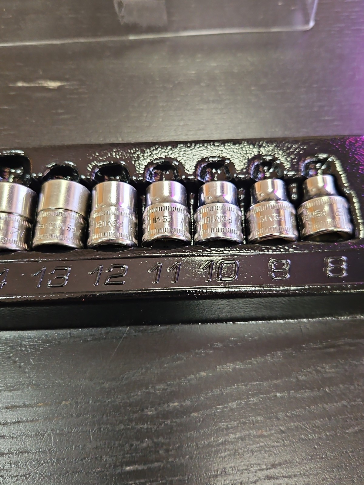 Snap On 212FSMY 12 Piece 6-Point 3/8″ Metric Shallow Socket Set Flank Drive USA