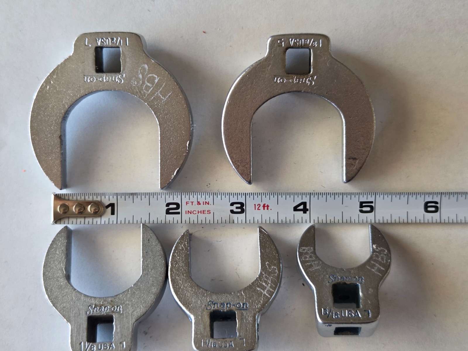 Snap-On Tools Open End Crowfoot Wrench 3/8″ Dr. 1-1/2 1-3/8 1-1/8 1-1/16 13/16″