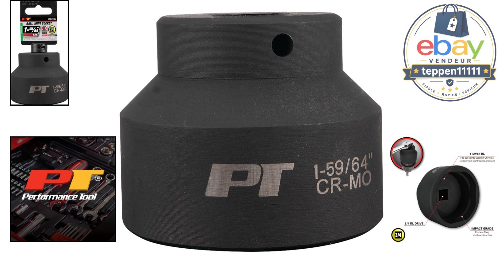 Ball Joint Socket 1-59/64″ Precision Tool Heavy Duty
