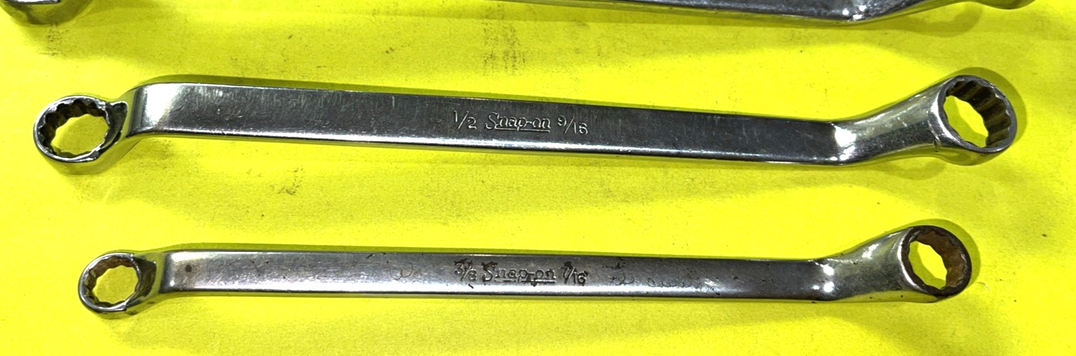 SNAP-ON TOOLS 5 PIECE SAE. DEEP OFF-SET BOX-END WRENCH SET 3/8 TO 15/16