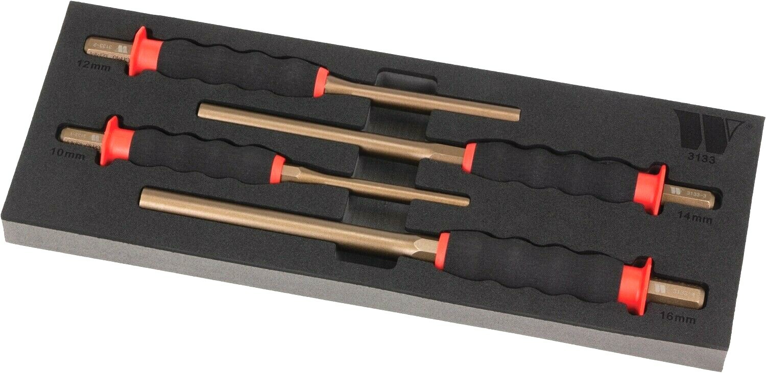 Welzh Werkzeug Extra Long Pin Punch Set 4-Piece (HIGH GRADE STEEL) 3133-WW