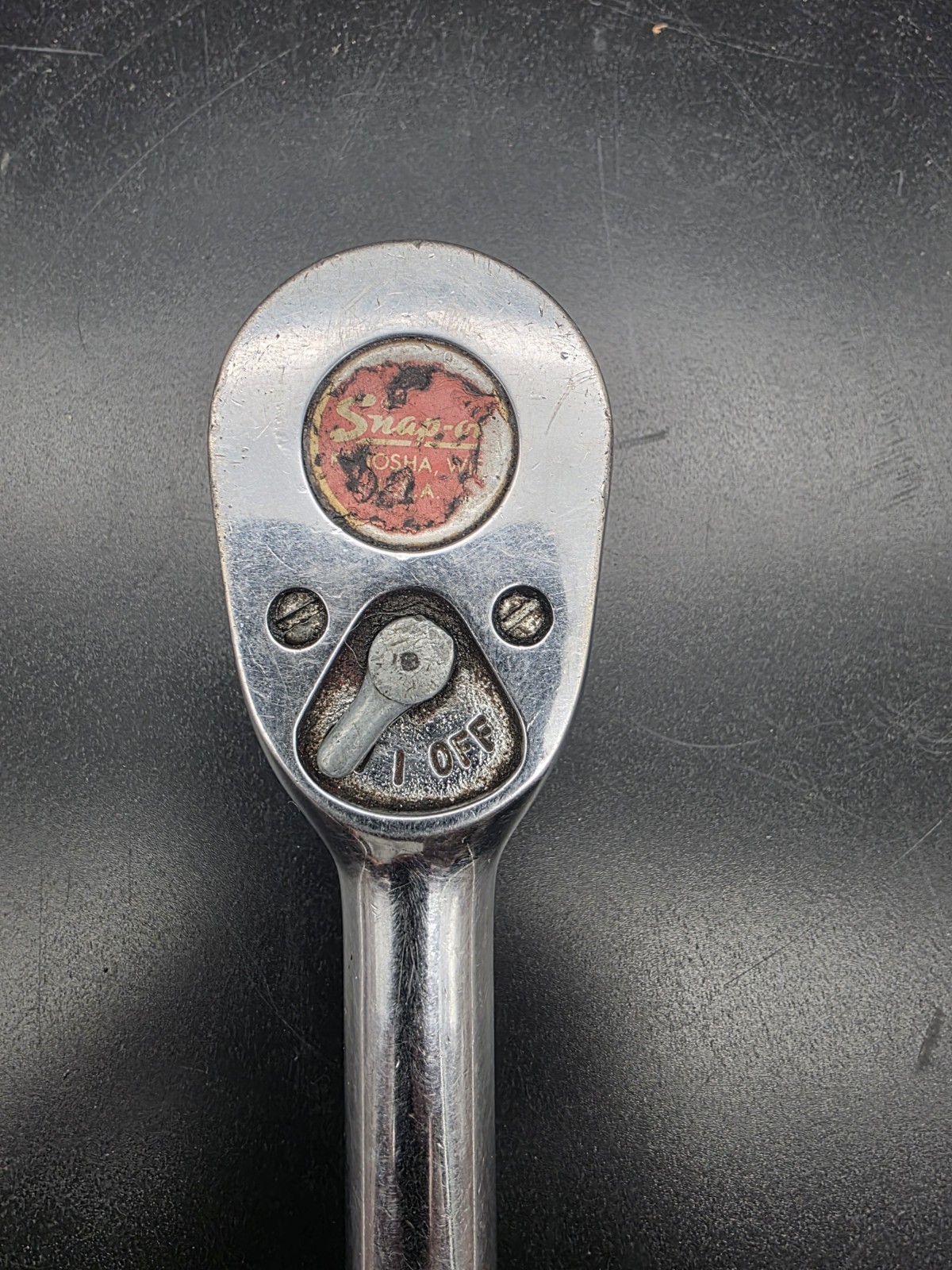 Vintage Snap-on 1710 USA 3/8″ Drive Reversible Ratchet Red Round Logo Classic