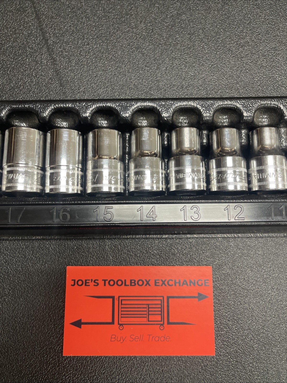 Snap-On NEW 310SWMYA 10-Pc 1/2″ Dr 12-Pt Metric Flank Drive Shallow Socket Set