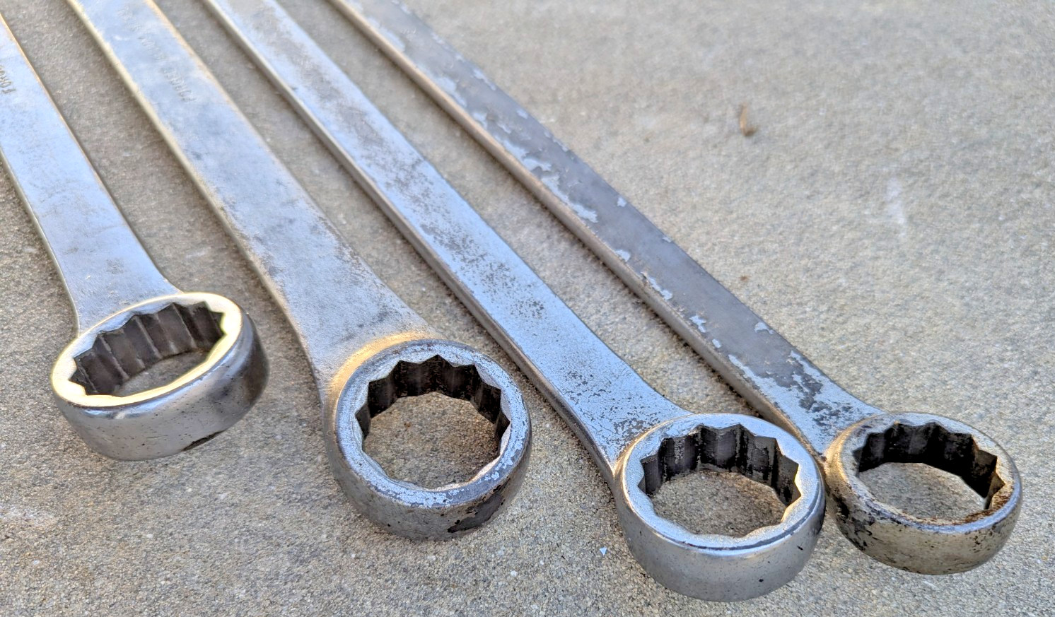 New Britain Combination Wrench SAE 1-5/18″ / 1-7/16″ / 1-3/8″ / 1-1/2″ Lot of 4