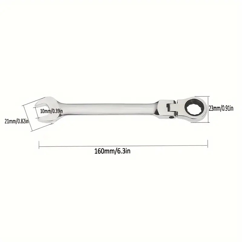 7pc 8-19 mm Ratcheting Wrench Combination Spanner Tool Set Metric Flexible Head