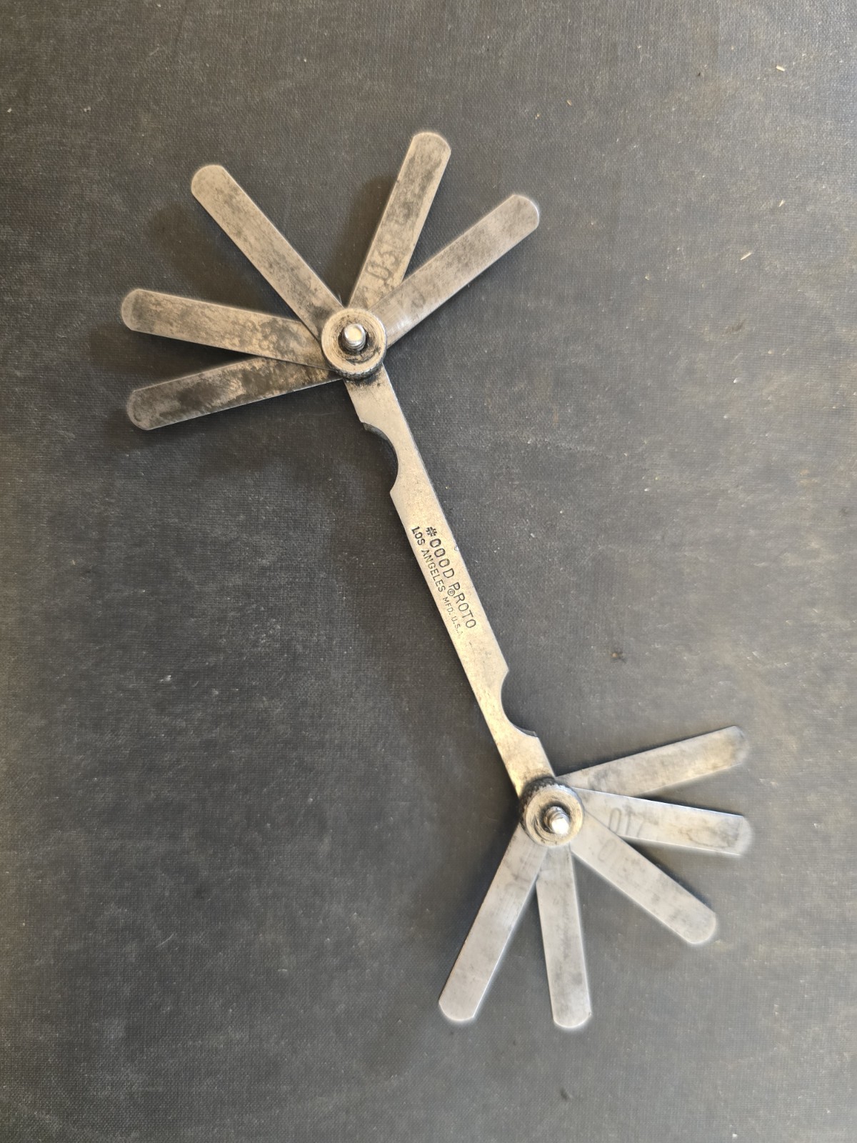 Vintage Proto #000D Los Angeles Feeler Gauge 10 Blade