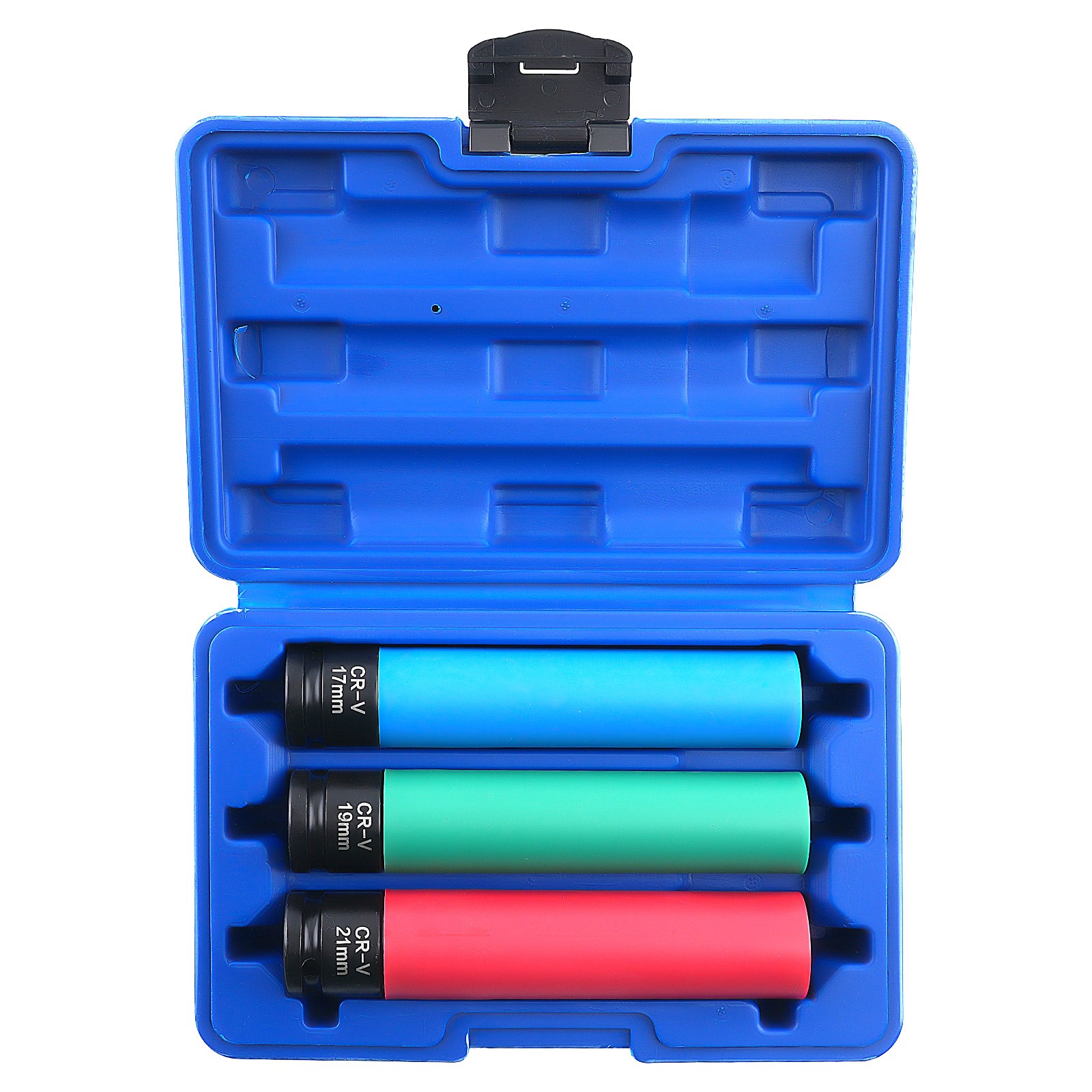 1/2» Impact Wheel Socket 17mm 19mm 21mm Deep Thin Wall 3Pcs Set 6 Point