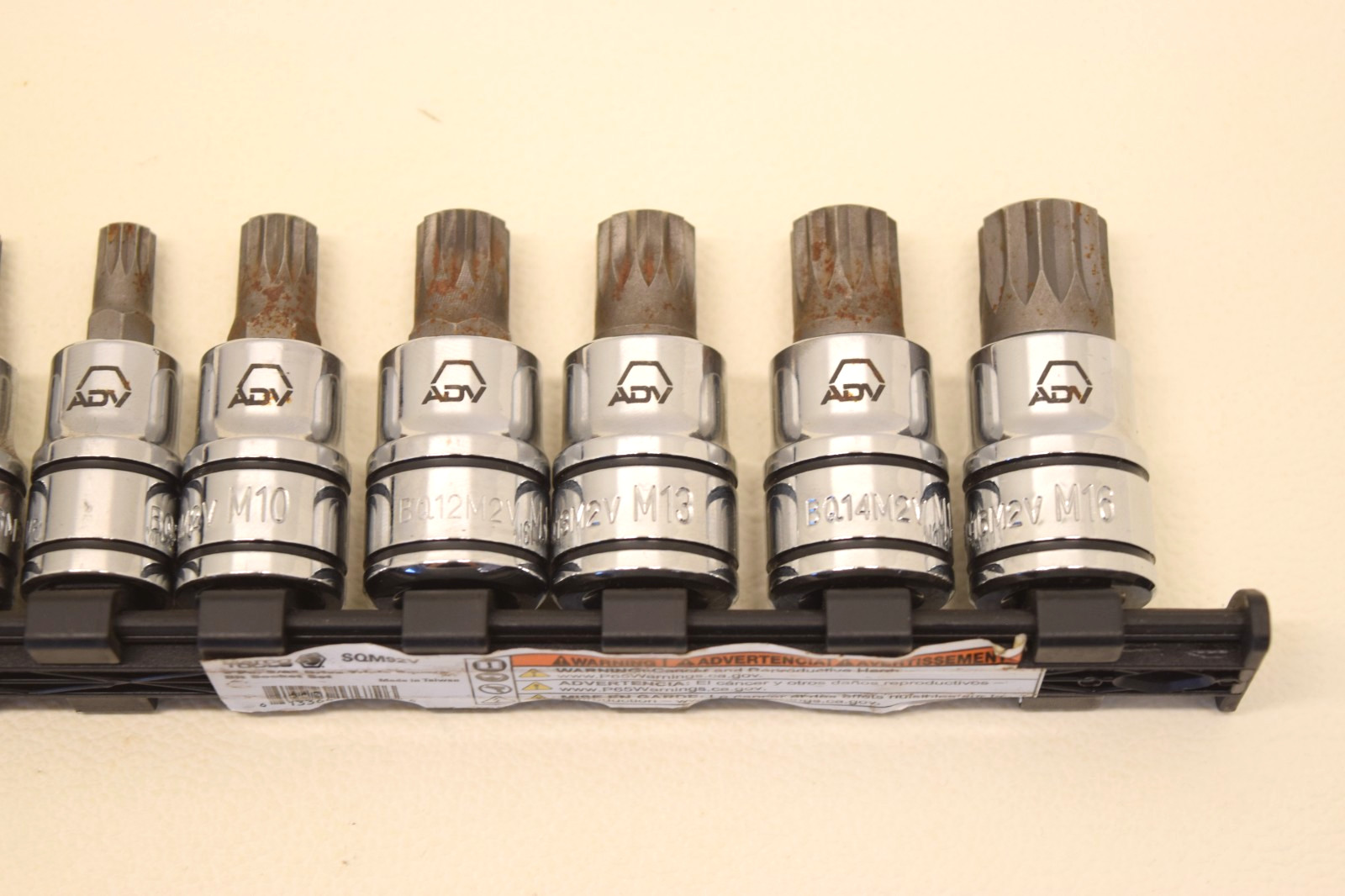Matco Tools SQM92V 9 Piece 3/8″ Drive Triple Square Bit Socket Set 12 Point USED