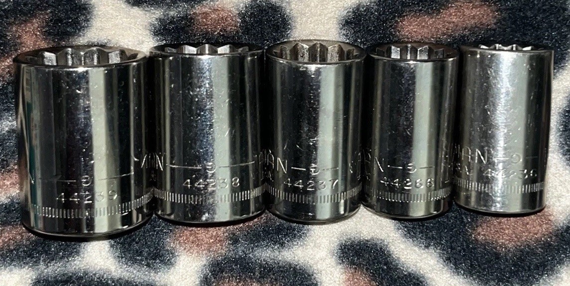 Craftsman Vintage G Series 5pc Socket Set 22, 19, 17, 16, 15mm 1/2” Drive 12pt