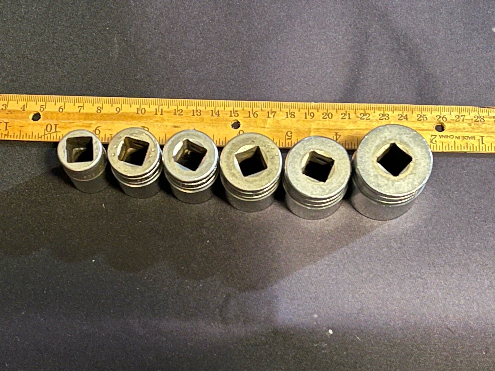 Snap On Tools SAE 1/2 Drive 12 Point Shallow Socket Lot Of 6