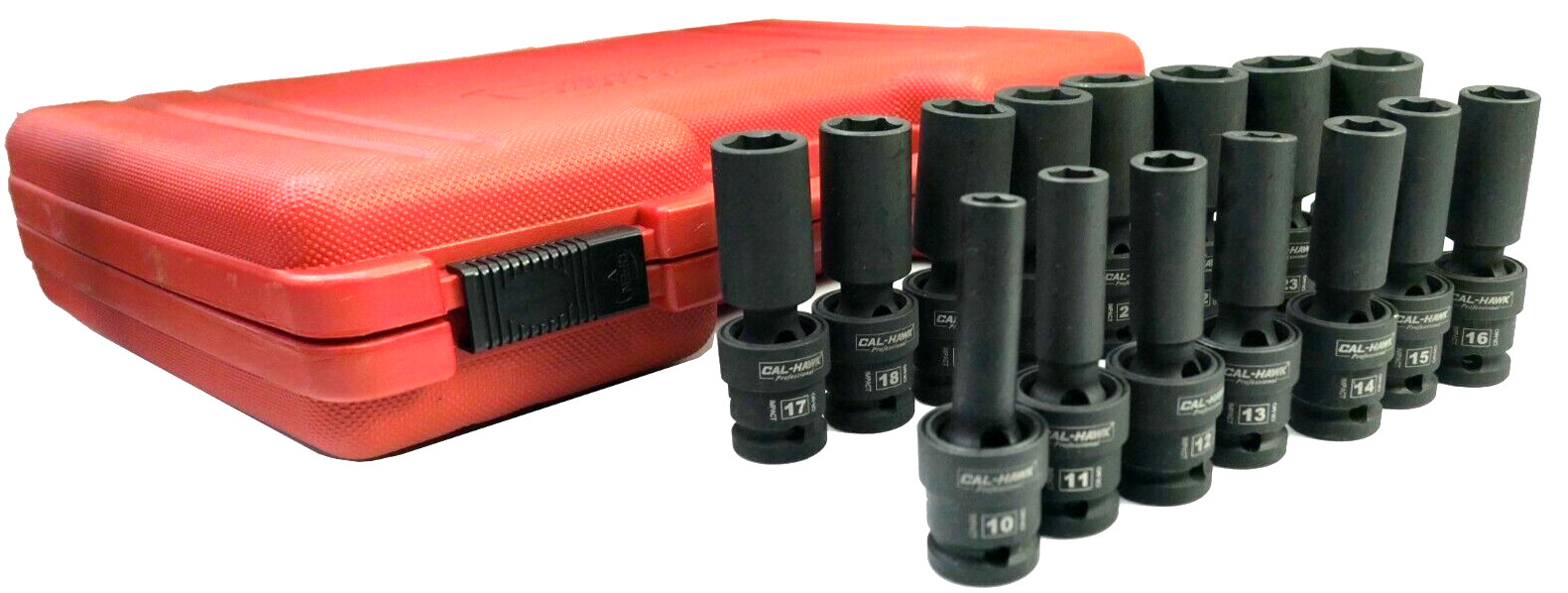 15 PC 1/2″ DR. Universal Swivel Deep Impact Socket METRIC PRO Radius 10-24mm Set