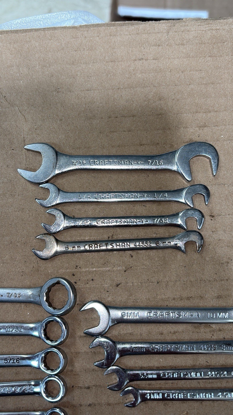 Vtg Lot Of 16 Craftsman Metric & SAE Midget Ignition Wrench Offset & Combinaton
