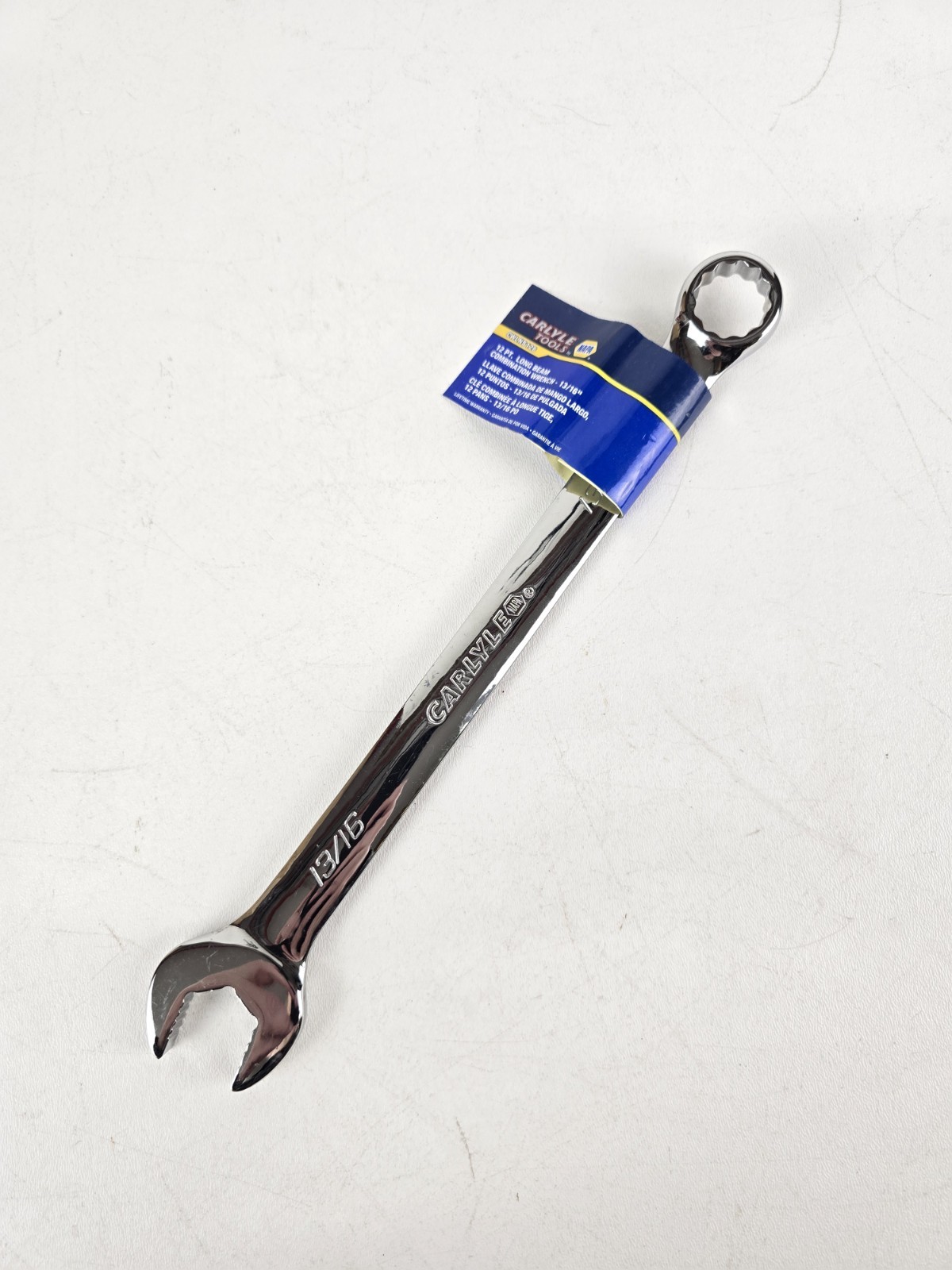 NAPA Carlyle SAE Combination Wrench 12 Pt 13/16″ CWLNS126 Polish Chrome Non Slip