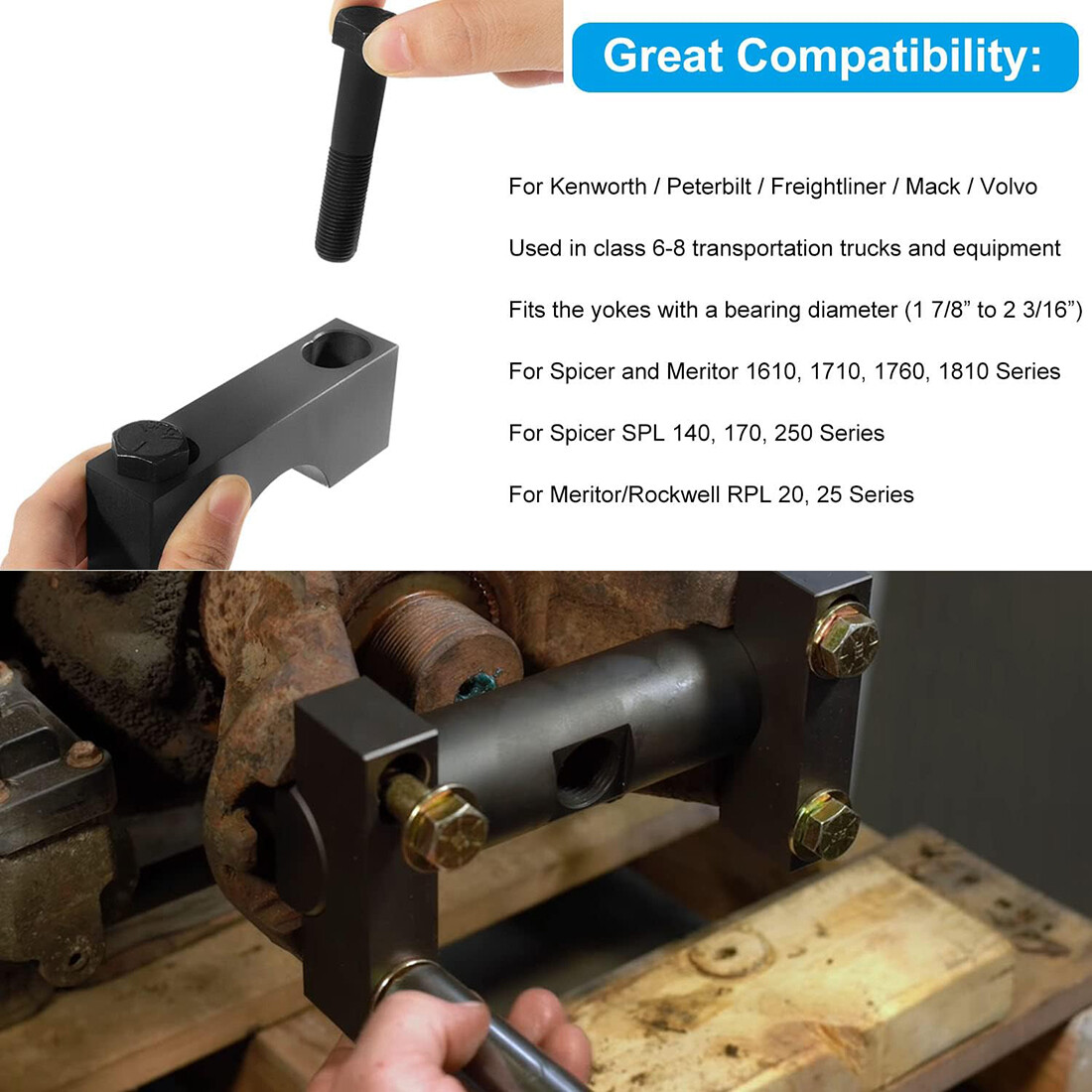 10803 Yoke Puller Remover Tool 3/4 inch For Meritor & Spicer 1610 1760 1710 1810