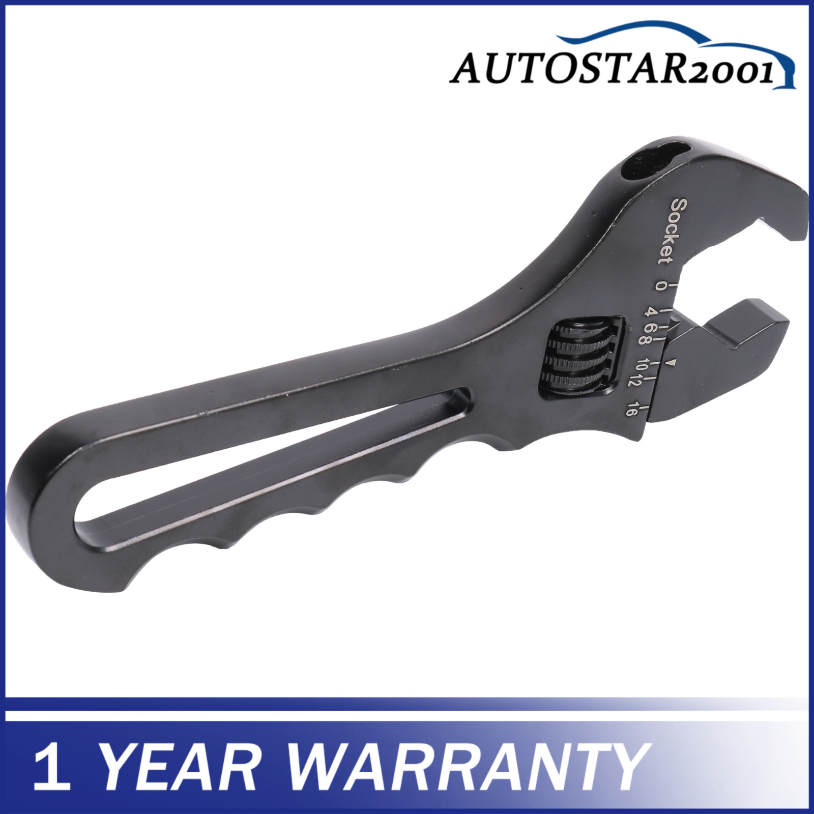 Black 3AN-16AN Adjustable Wrench Tool Spanner Aluminum For Hose End Fitting