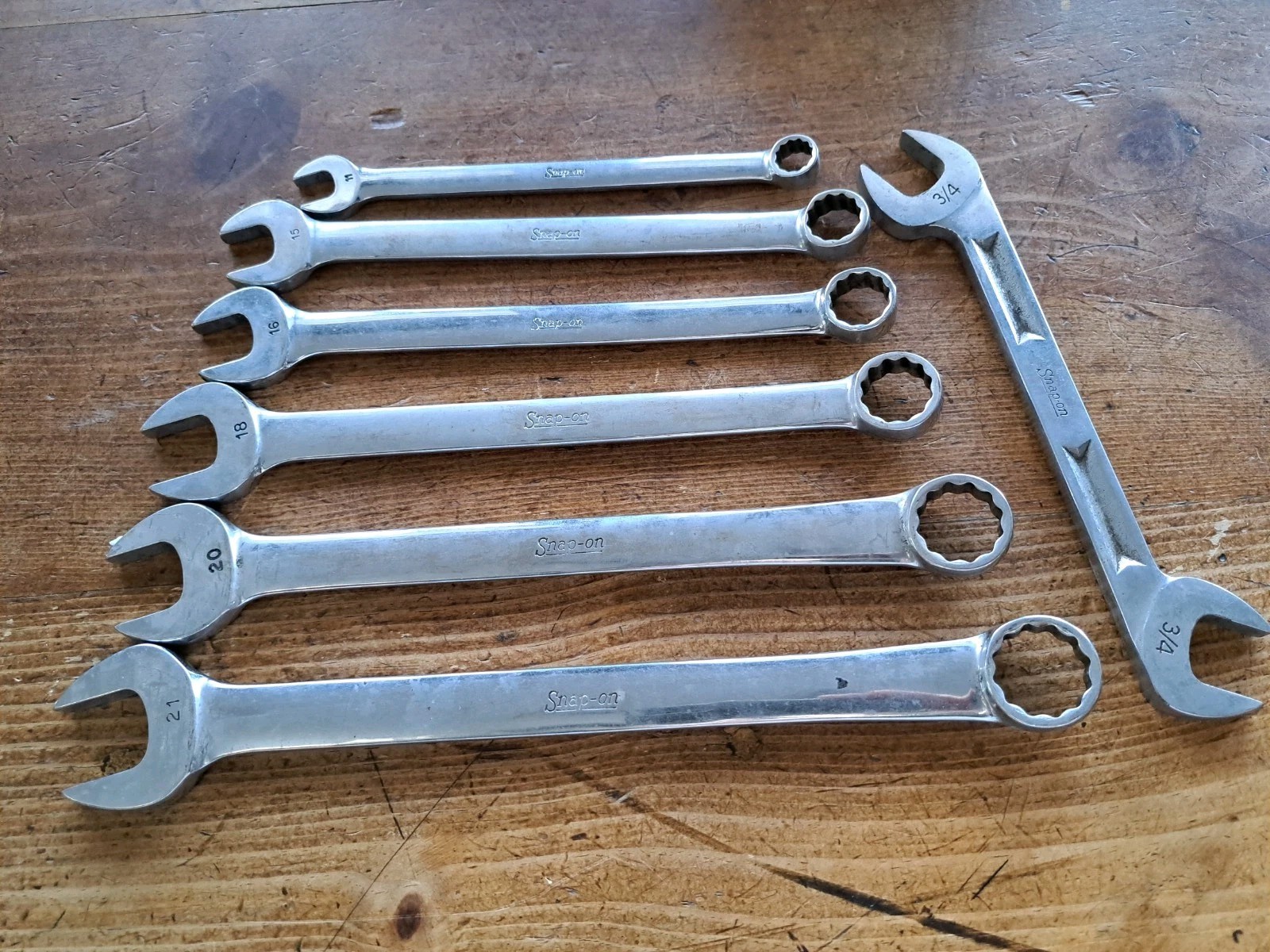 8 Vintage Snap-on Tools 1/2″Drive Ratchet/ 7 Wrenches Various Sizes See Pics USA