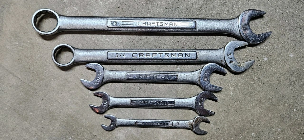 Craftsman V Vanadium 9 Piece Open Box End Wrench Set SAE