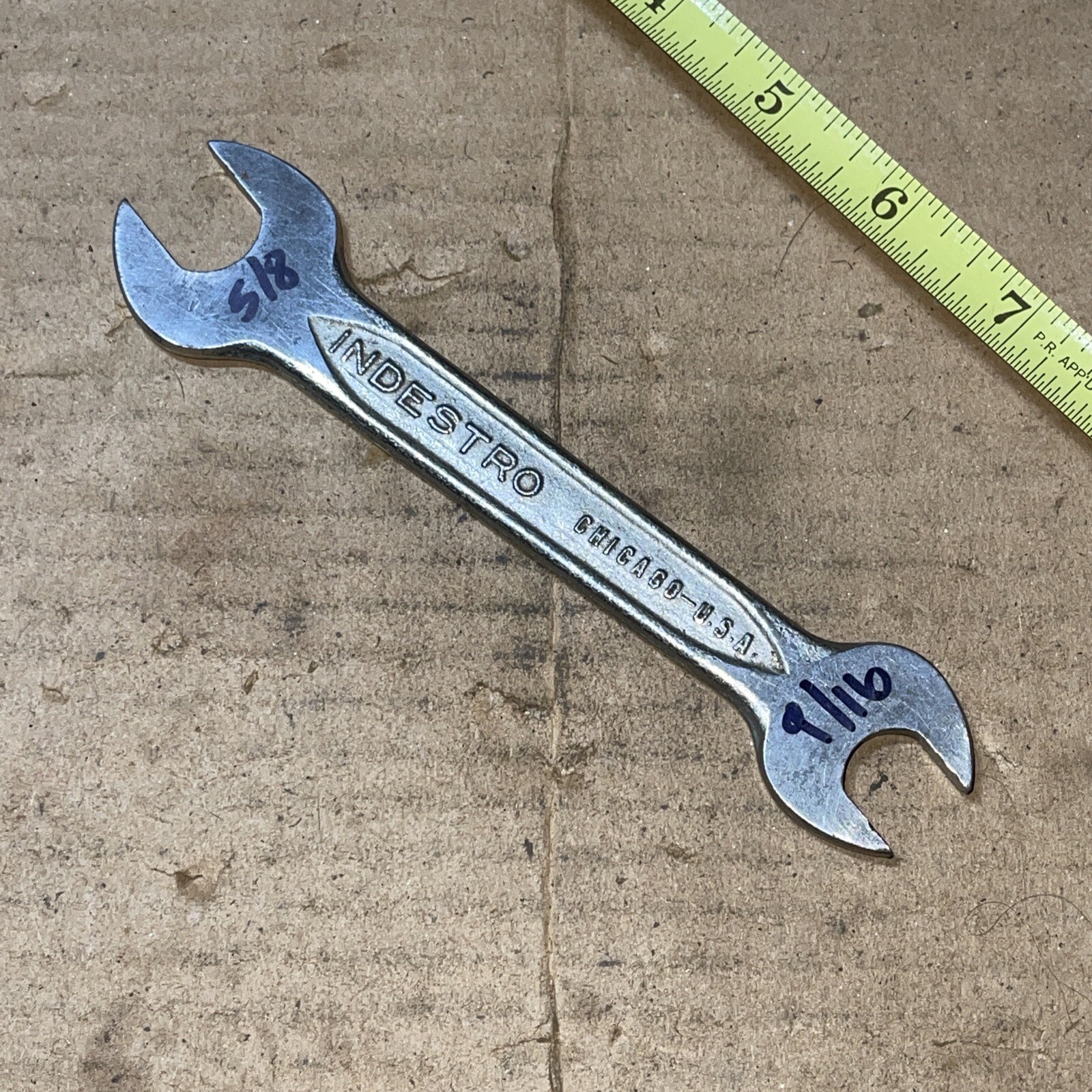 Vintage Indestro USA Select 5/8 in X 9/16 in Open Face Wrench modified Tappet