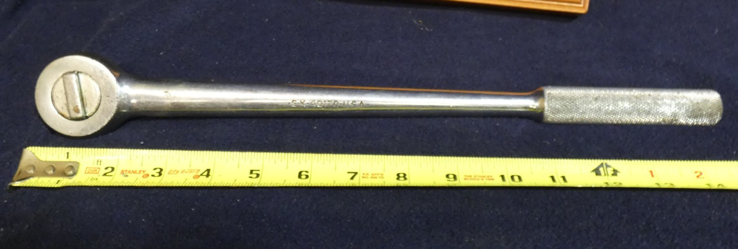 Vintage SK Tools 40170 1/2″ Drive Long Ratchet 15″ Reversible Round Head USA #BS