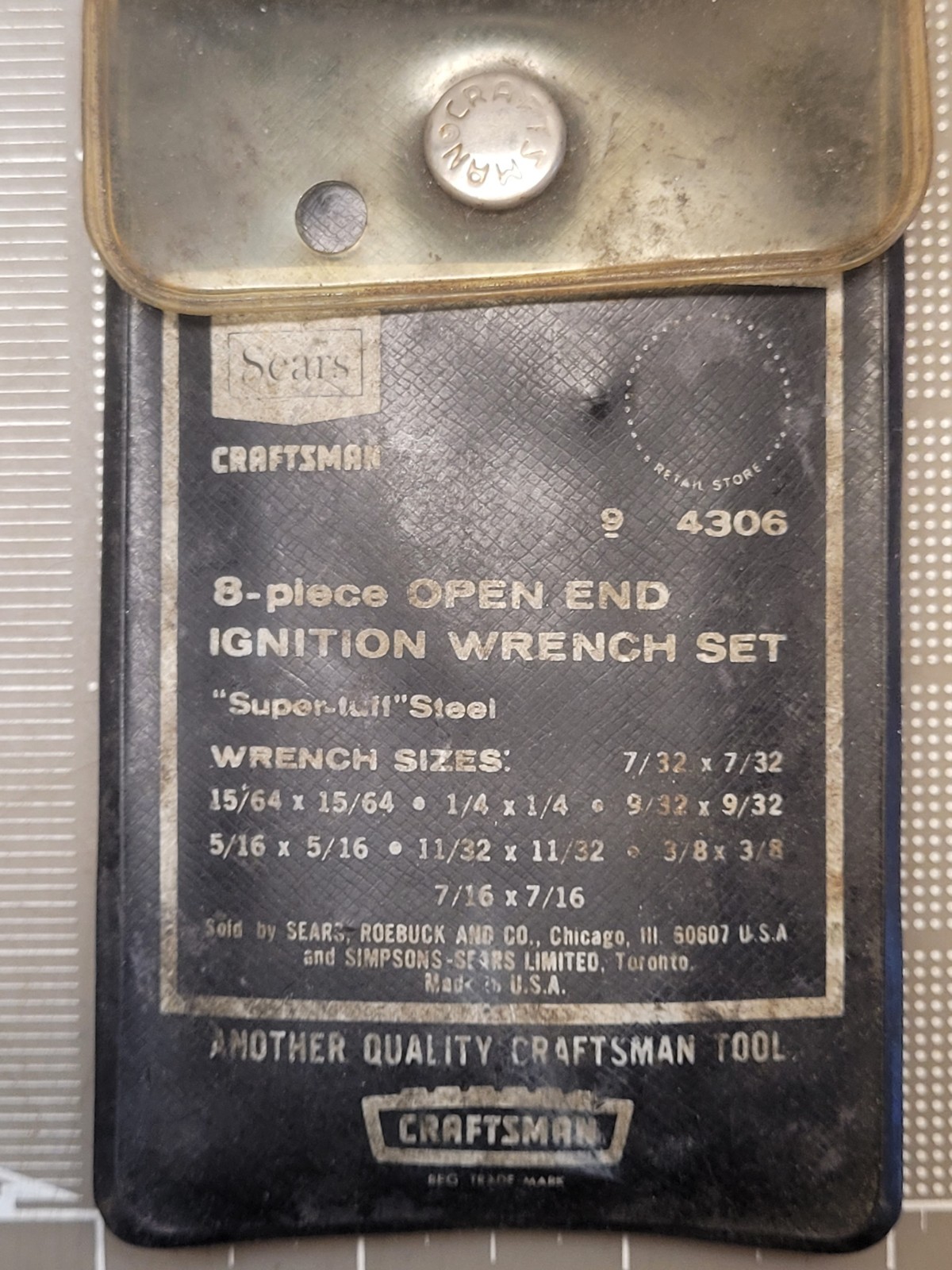 Sears Craftsman Tools USA 8 Piece Open Ignition Wrench Set 4306